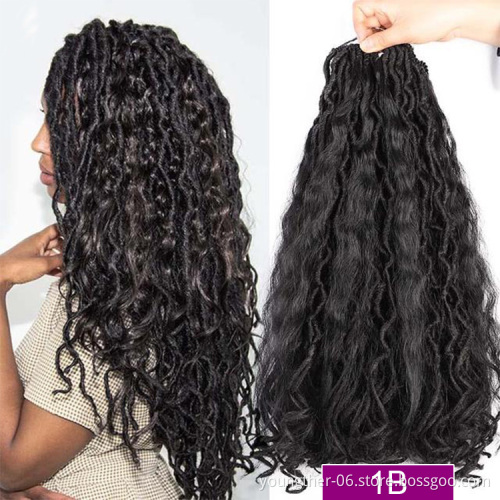 Mermaid Faux Locs 20inch Braids Hair Bohemin Crochet Braids Synthetic Braiding Hair Extension For Afro Women